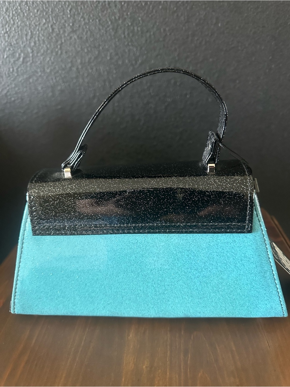 Liquor Brand Turquoise & Black Vintage Inspired Pinup Purse - Picture 2 of 3